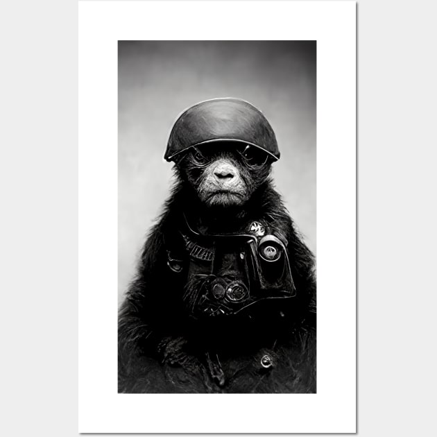 military monkey digital art Wall Art by AmazinfArt